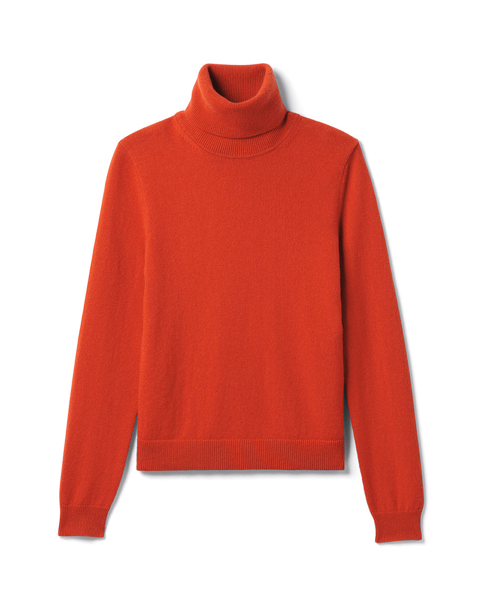 Pull Col Roulé Ajusté - Cinabre