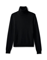 Pull Col Roulé Ajusté - Noir