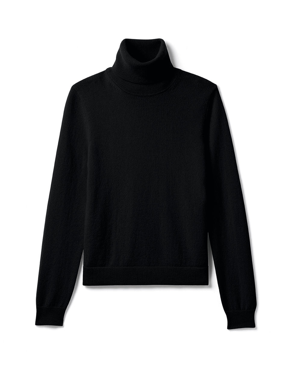 Pull Col Roulé Ajusté - Noir