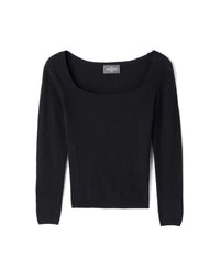 Pull Encolure Carré - Noir