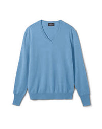Pull Col V Classique - Bleu Glaz