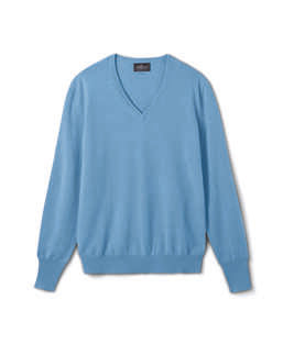 Pull Col V Classique - Bleu Glaz