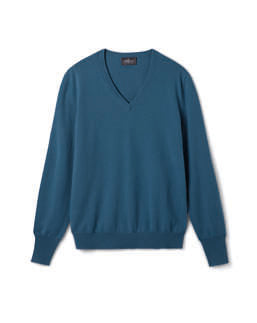 Pull Col V Classique - Bleu Uniforme