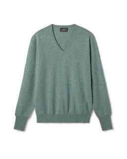 Pull Col V Classique - Feuille