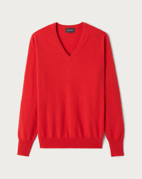 Pull Col V Classique - Feu