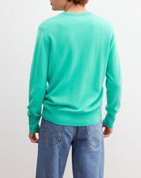 Pull V classique en cachemire - Bleu Egée