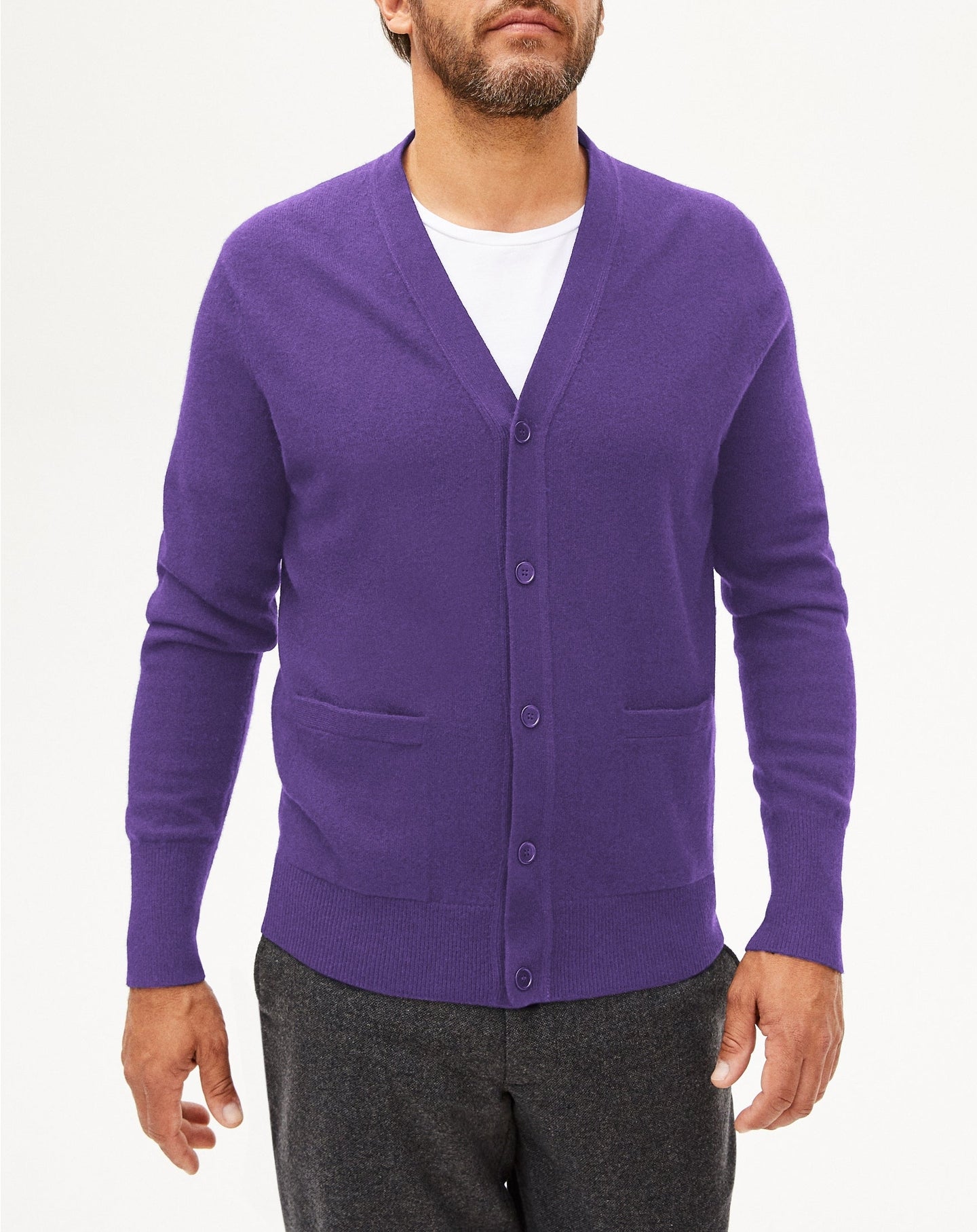Classic cashmere V cardigan - Crocus