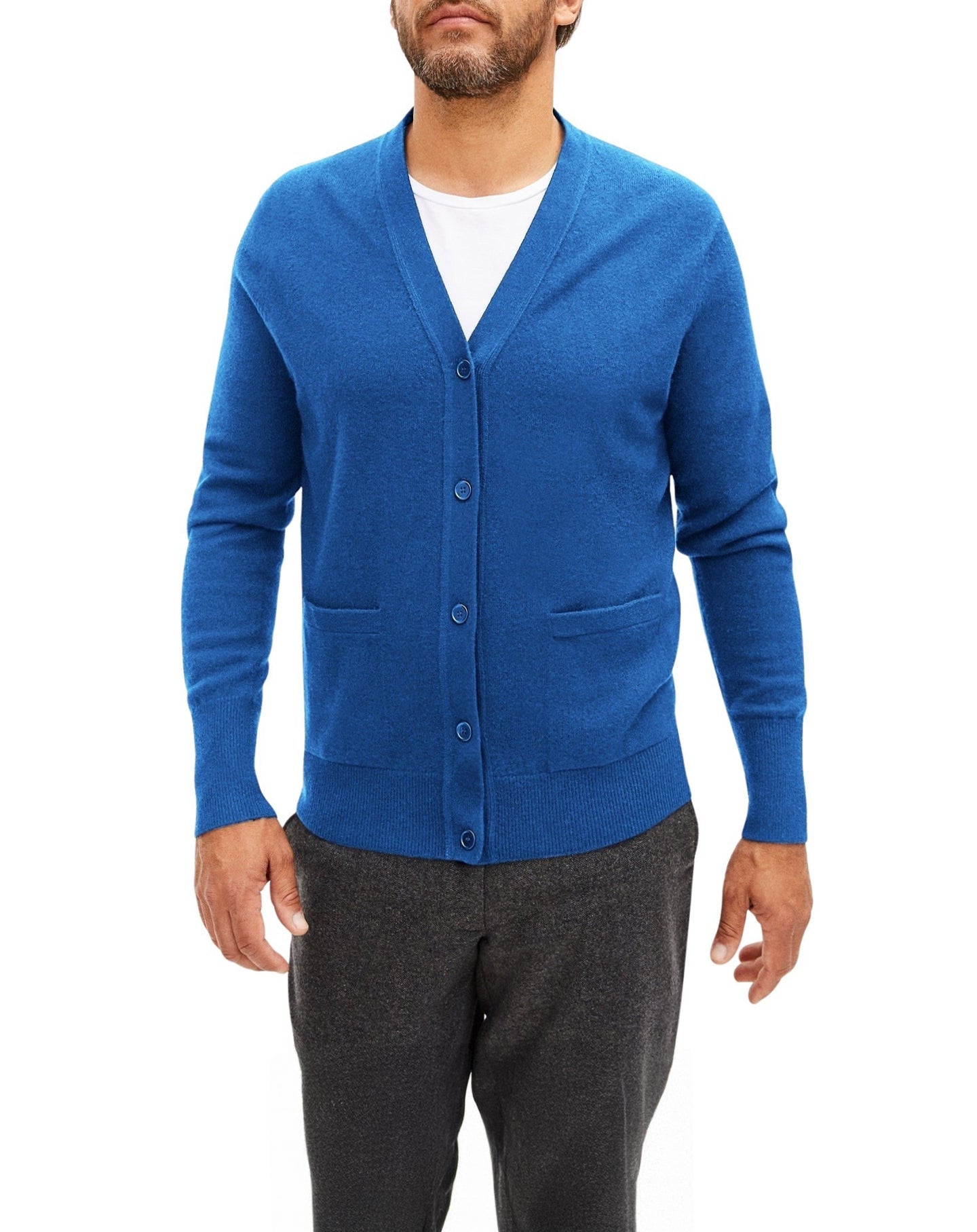 Classic cashmere V cardigan - Mykonos