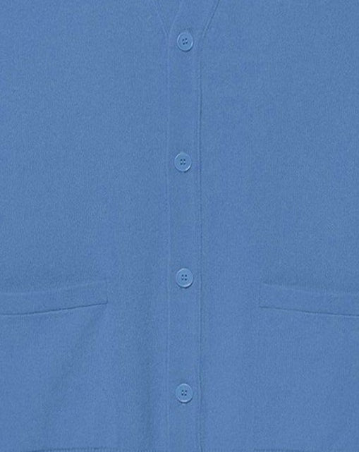 Classic cashmere V cardigan - Poseidon blue