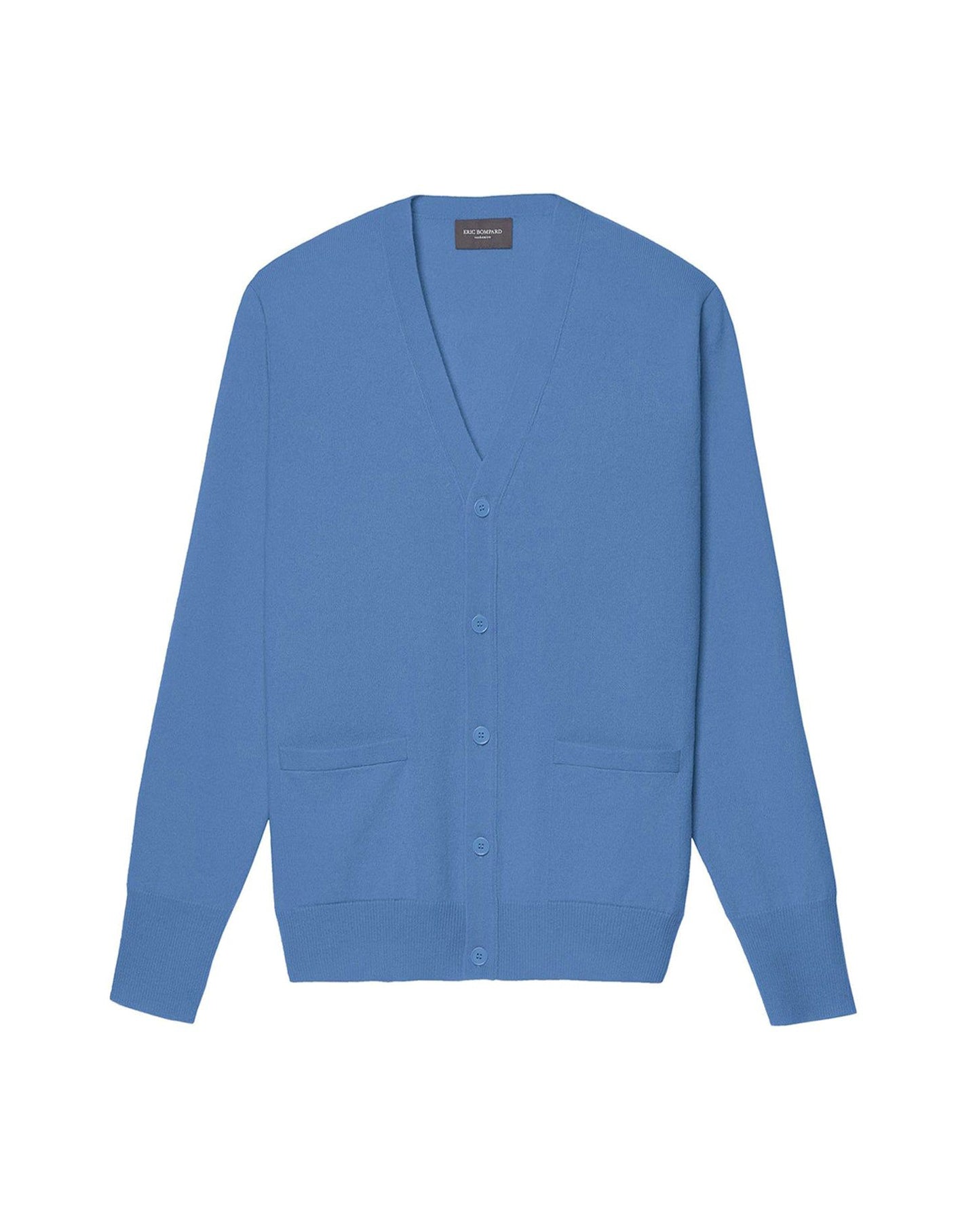 Classic cashmere V cardigan - Poseidon blue