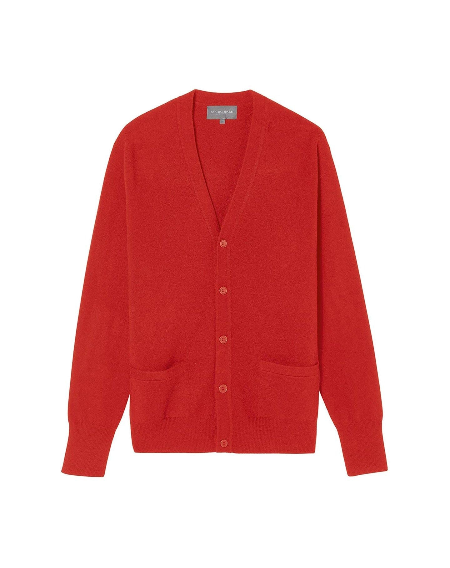 Gilet classique V en cachemire - Rubis