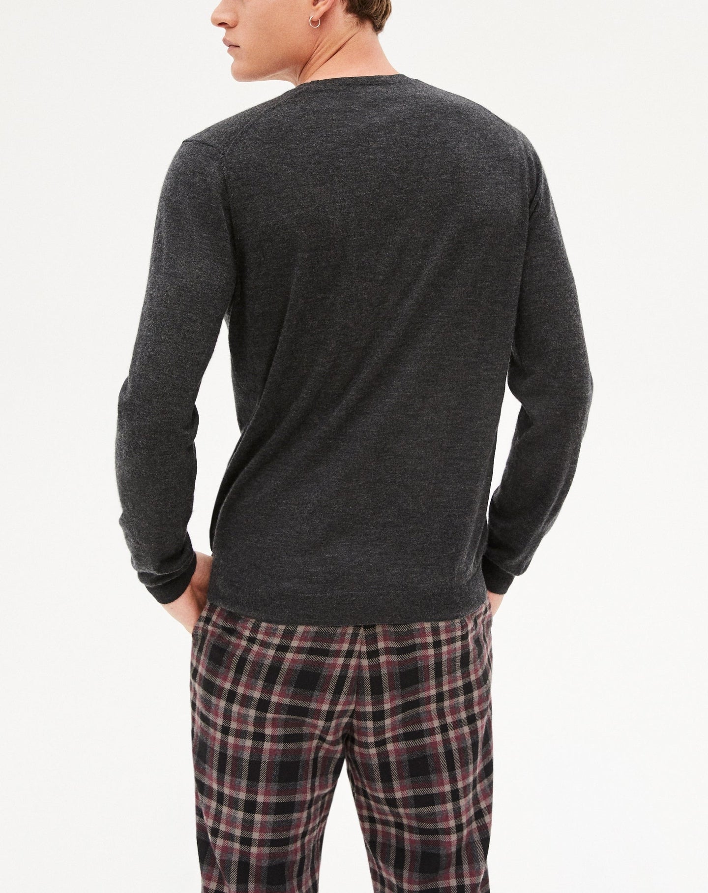 Ultra-fine cashmere crew neck jumper - Bleu de Rose