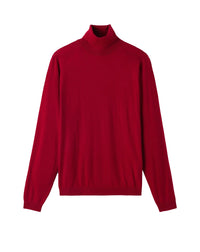 Pull col roulé ultrafin en cachemire - Rouge Guarana