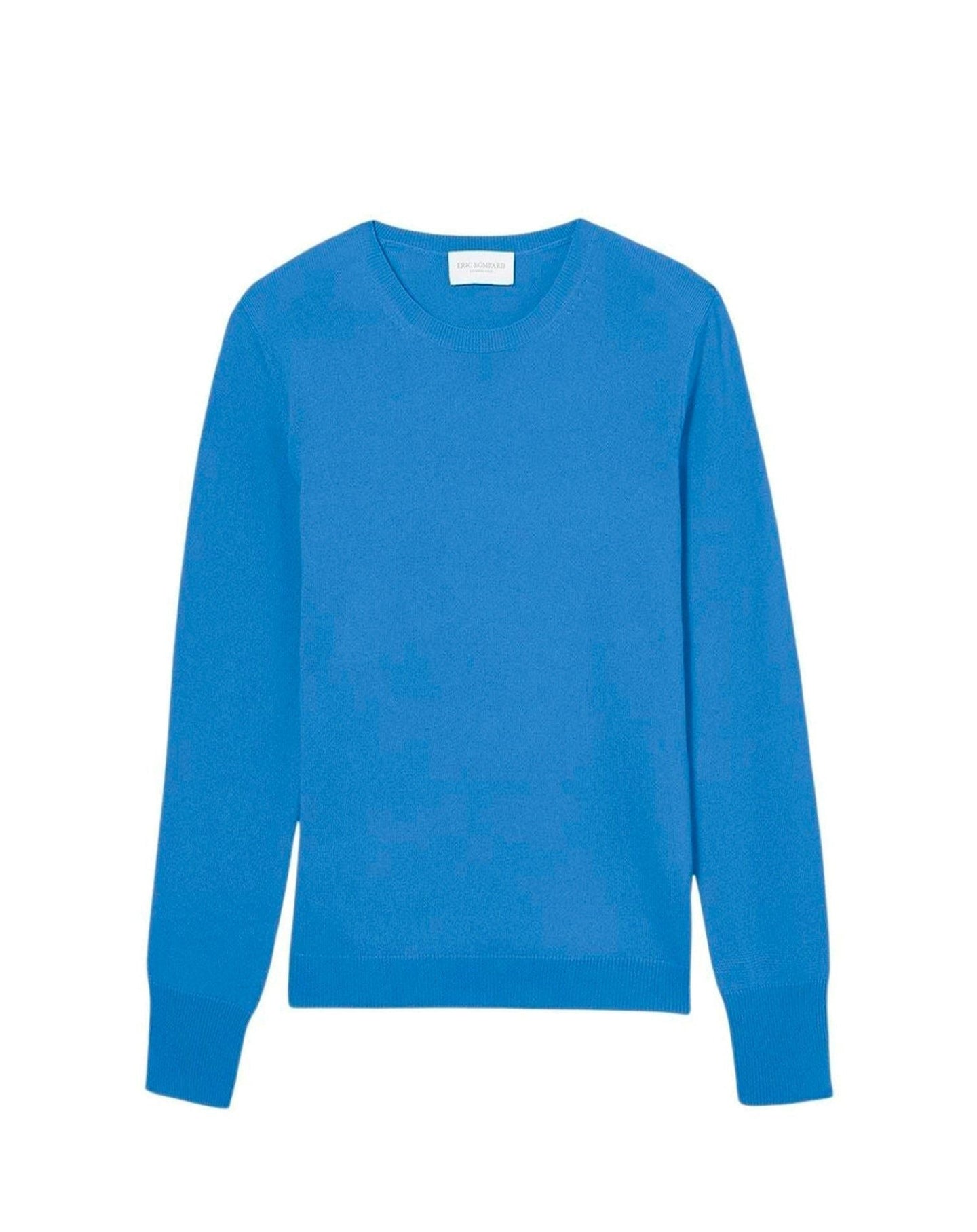 Pull cintré à fentes en cachemire et soie - Azur