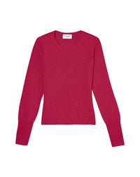 Slim-fit cashmere and silk crew neck jumper - Cosmopolitan Pink