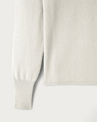 Slim-fit V-neck jumper with cashmere and silk cuffs - Natural
