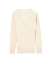 Slim-fit V-neck cashmere and silk slit jumper - Canvas