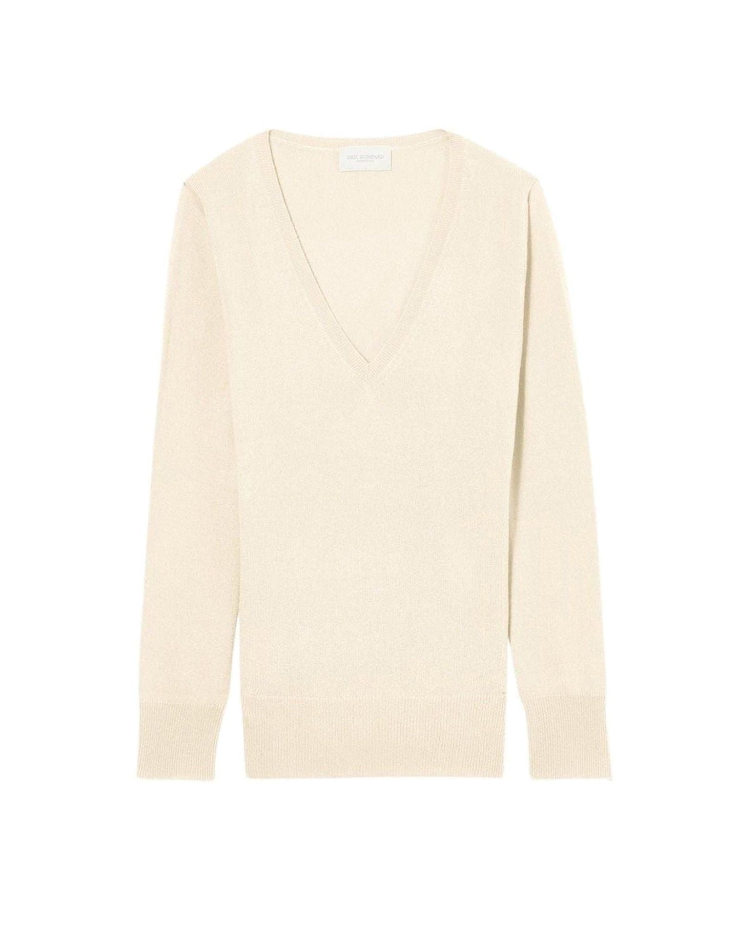 Slim-fit V-neck cashmere and silk slit jumper - Canvas