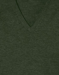 Slim-fit cashmere and silk V-neck jumper - Army Green
