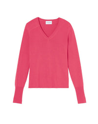Slim-fit V-neck cashmere and silk slit jumper - Crêpuscule