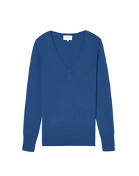 Slim-fit V-neck jumper with cashmere and silk slits - Mykonos