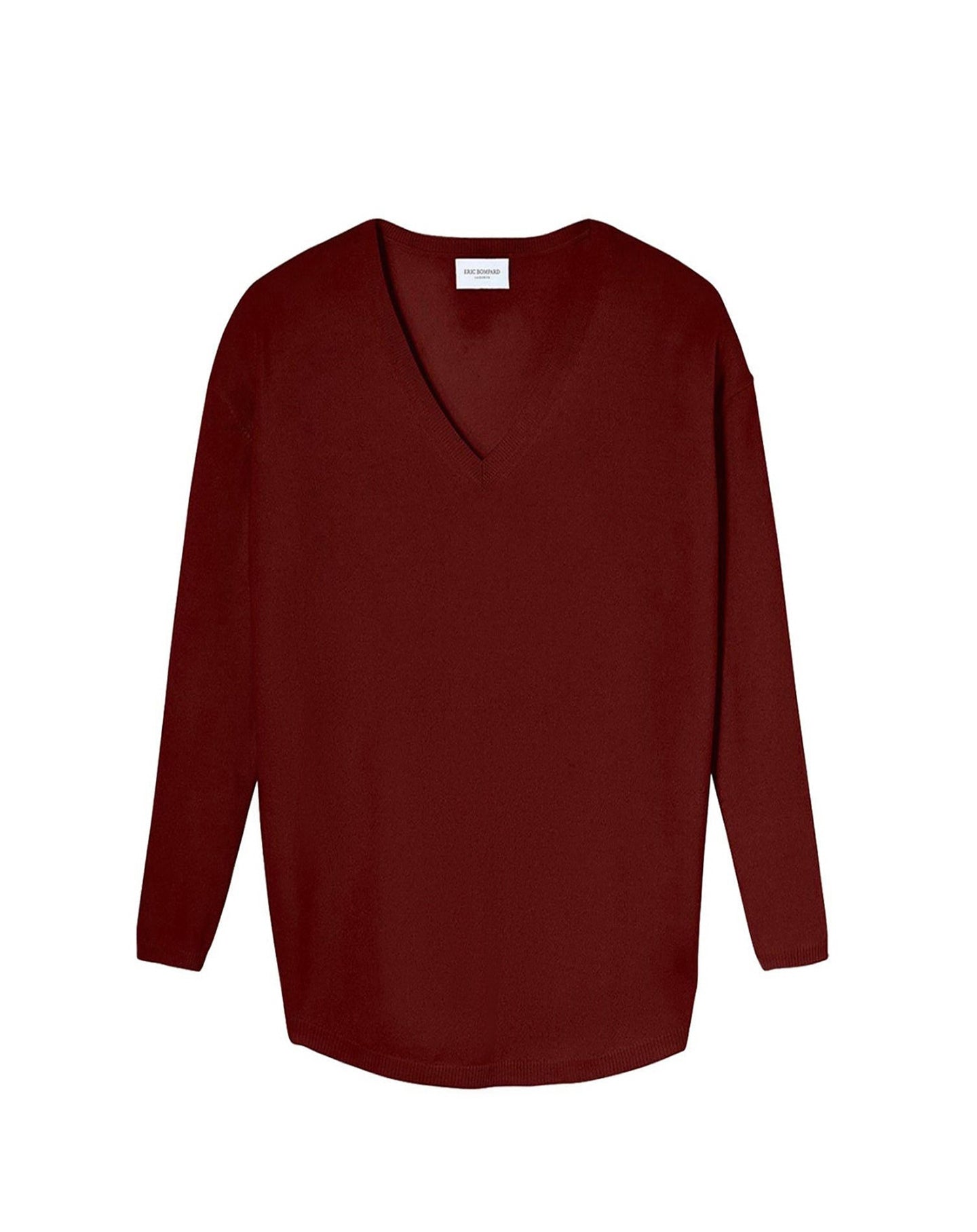 Oversized cashmere V-neck jumper - Rouge Girofle