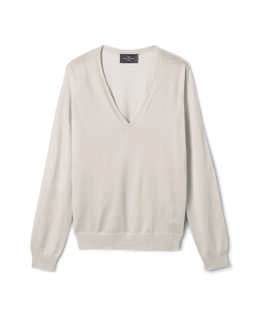 Pull Col V Ultrafin - Platre