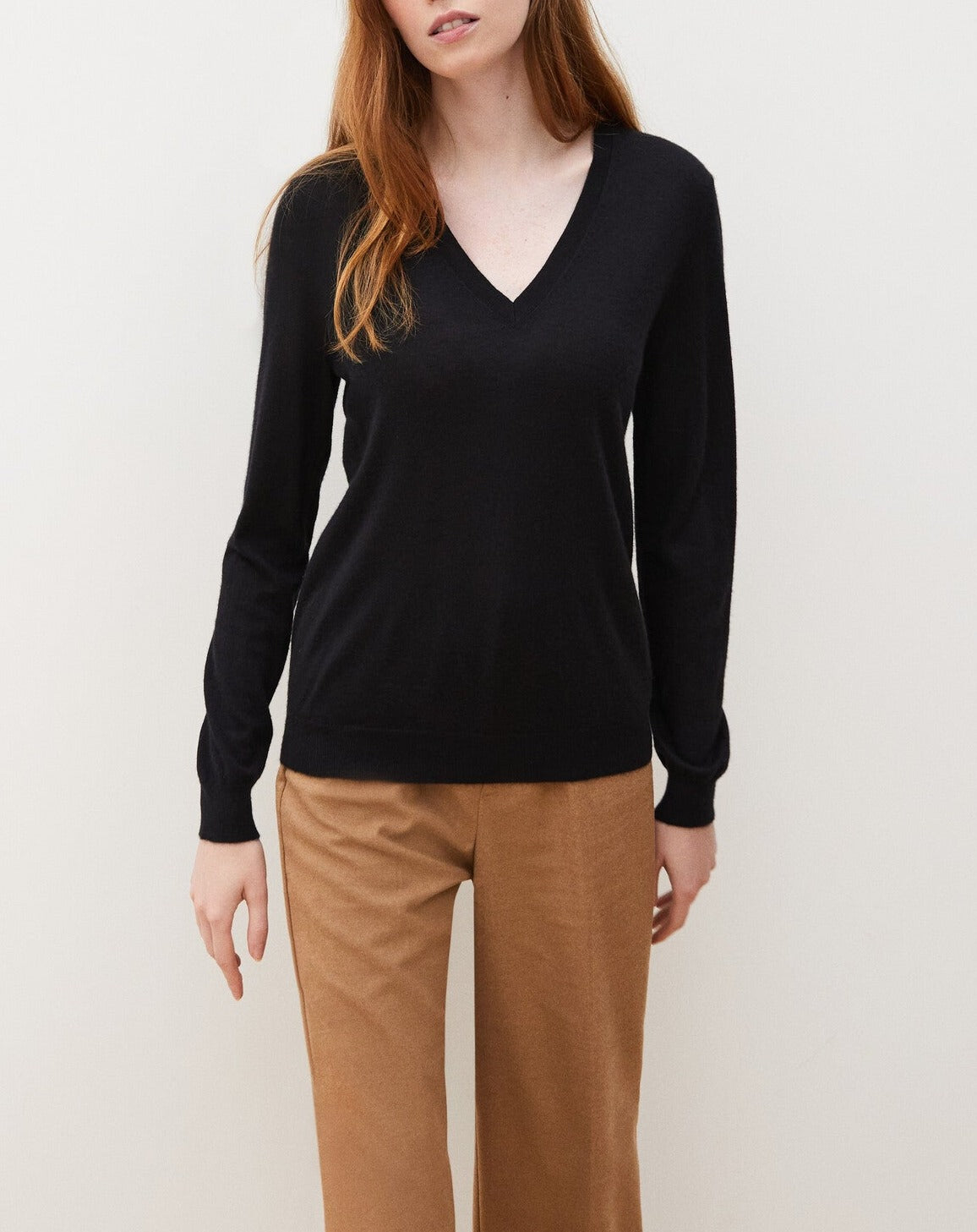 Ultra-fine cashmere V-neck jumper - Anthracite