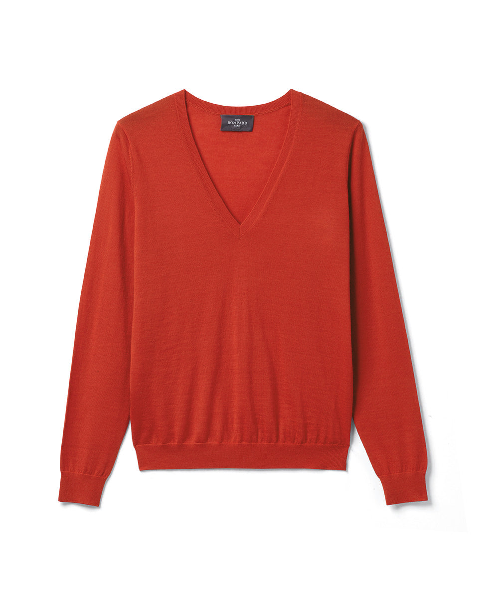 Pull Col V Ultrafin - Cinabre