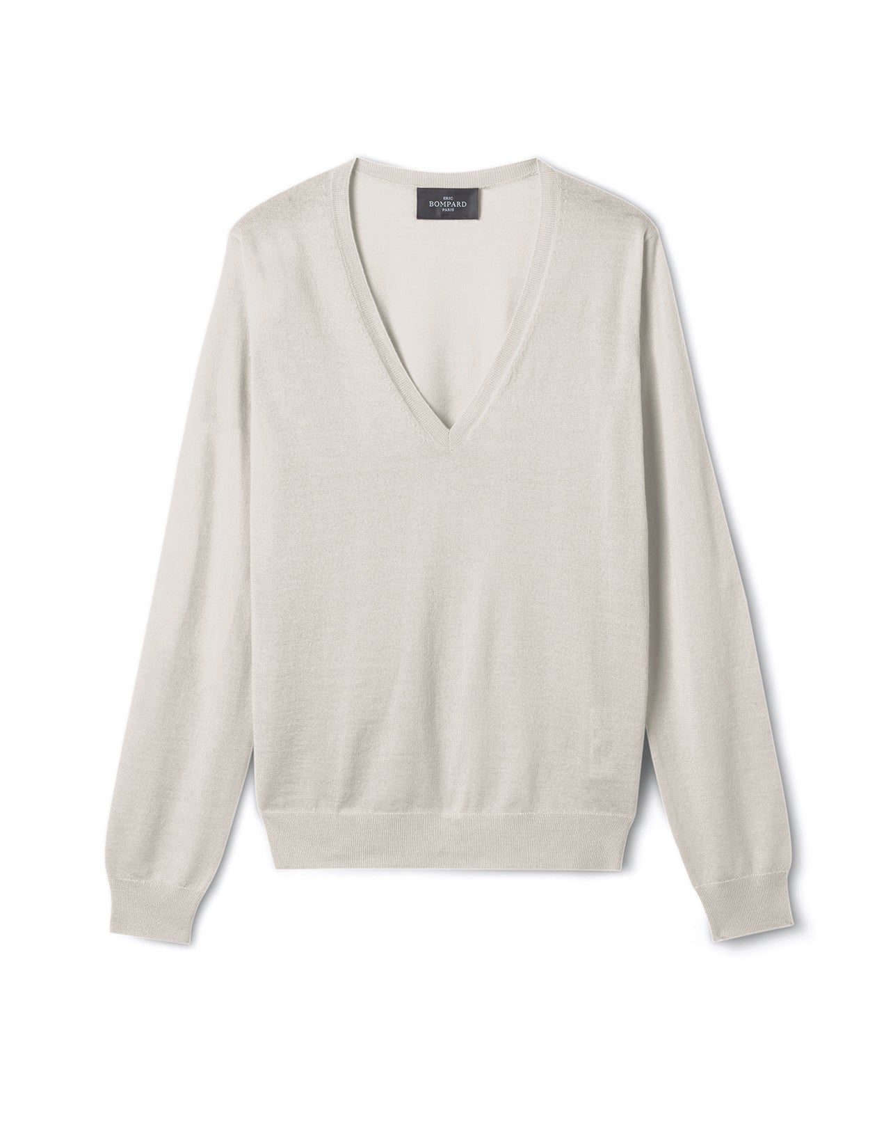 Pull Col V Ultrafin - Platre