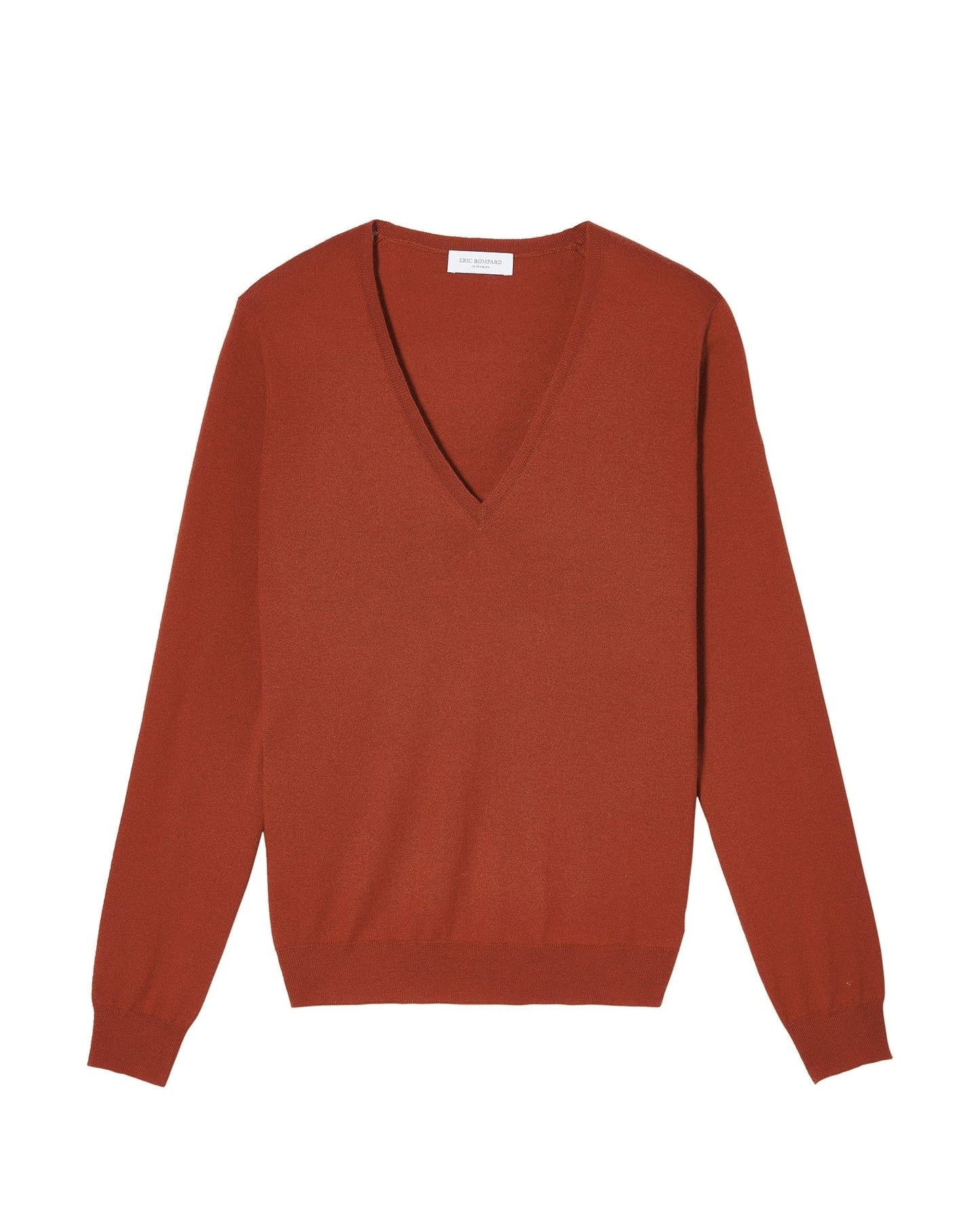 Ultra-fine cashmere V jumper - Rouge Freschia