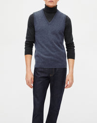 Sleeveless cashmere jumper - Indigo