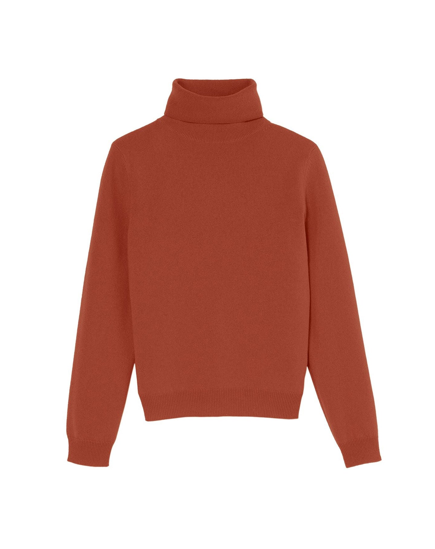 Pull col roulé classique en cachemire - Rouge Freschia