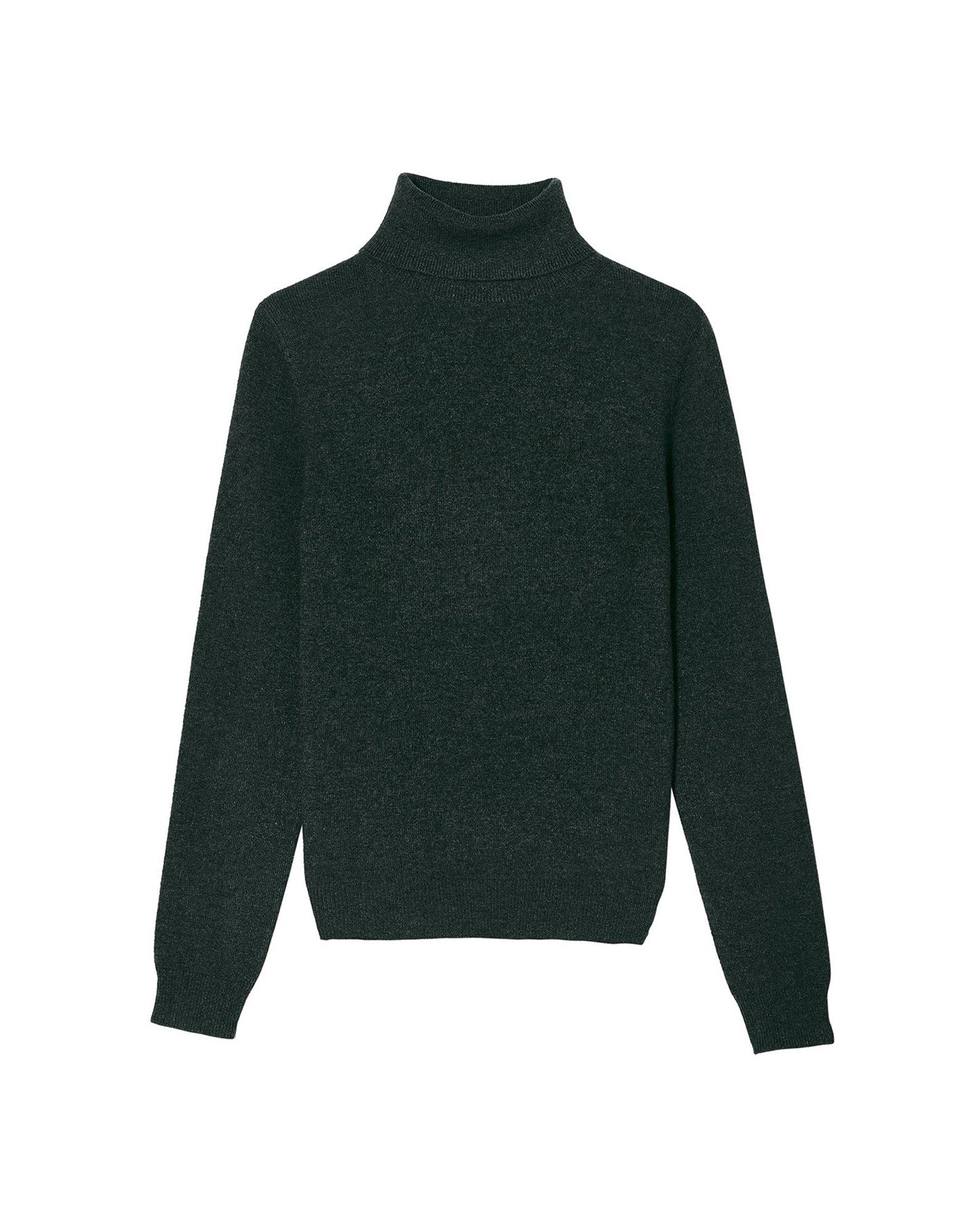 Pull col roulé classique en cachemire - Vert Asteroide