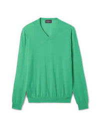 Pull Col V Ultrafin - Vert Tupper