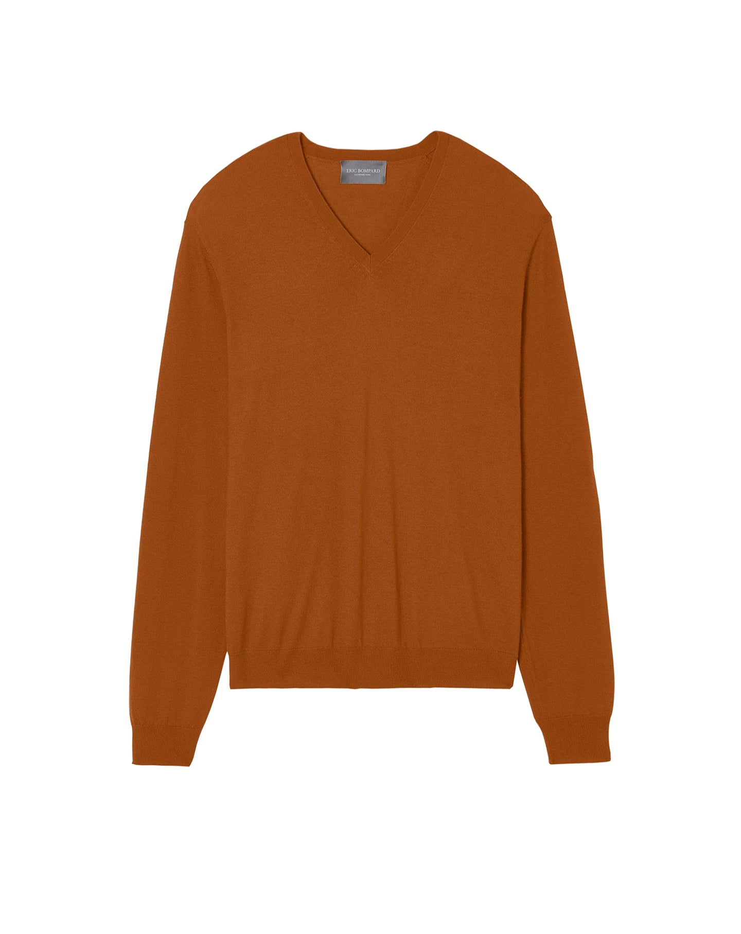 Pull V ultrafin en cachemire - Roux