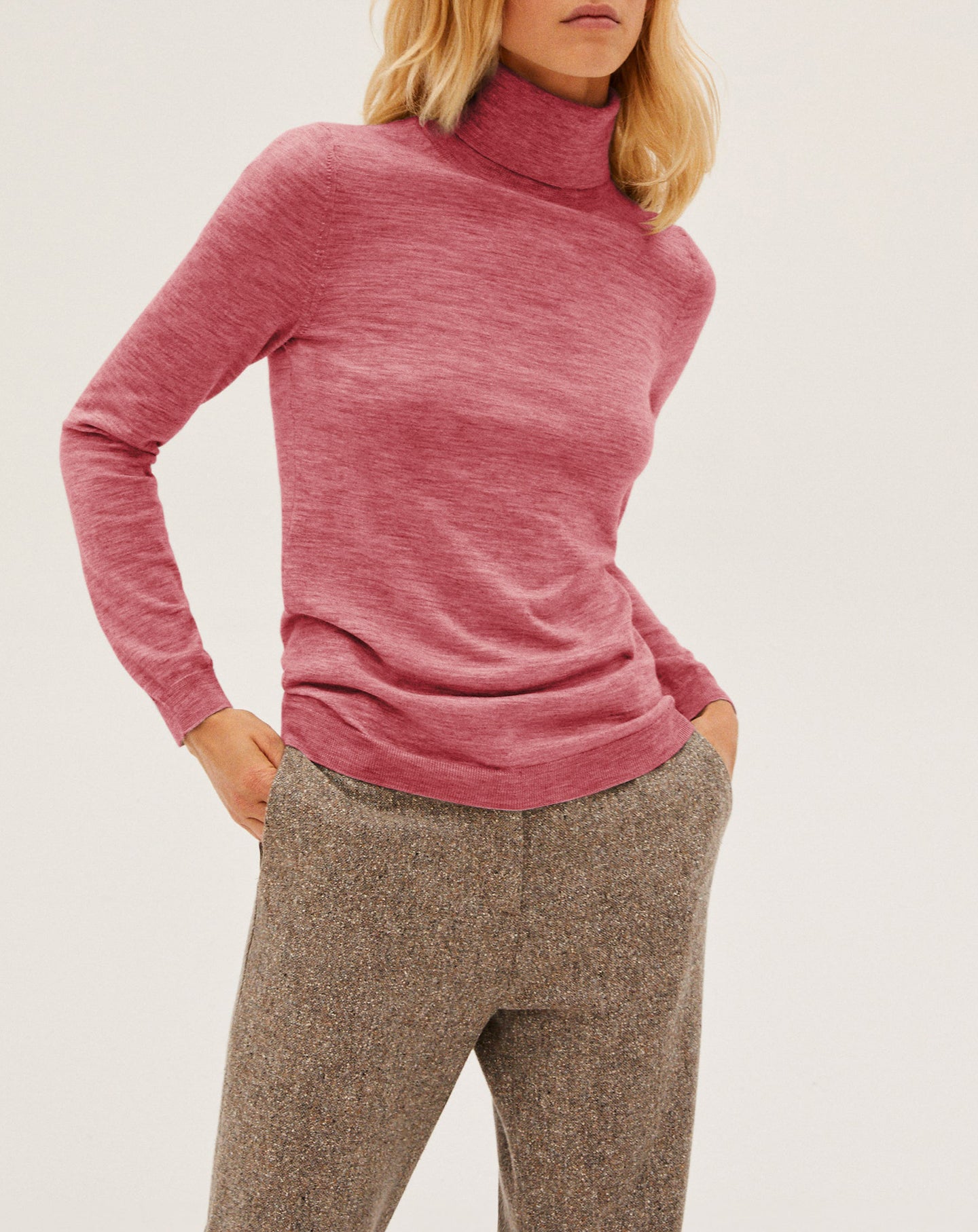 Ultra-fine cashmere turtleneck jumper - Soda