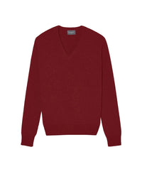 Pull V en cachemire - Rouge Guarana