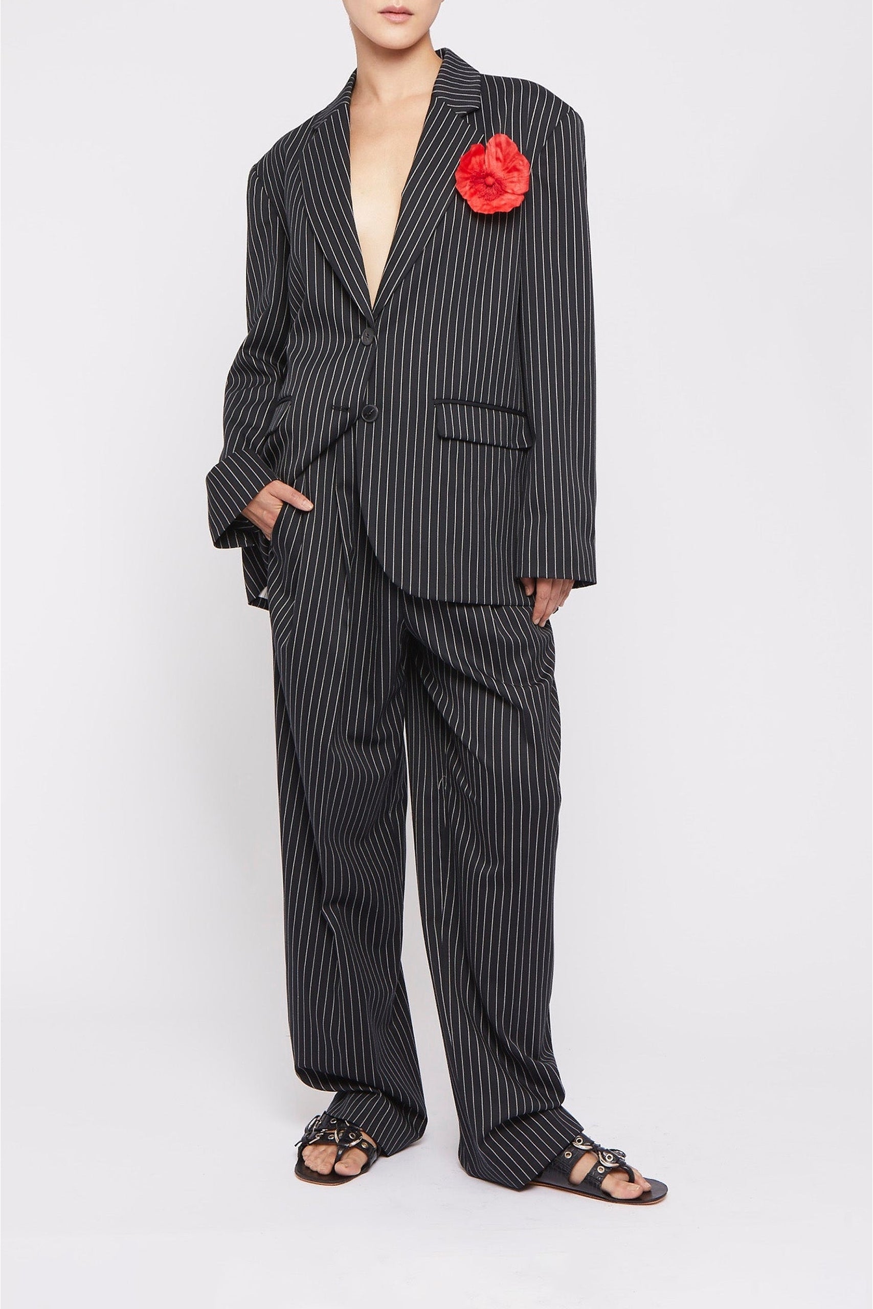 Pantalon Mondo en laine - Black & White