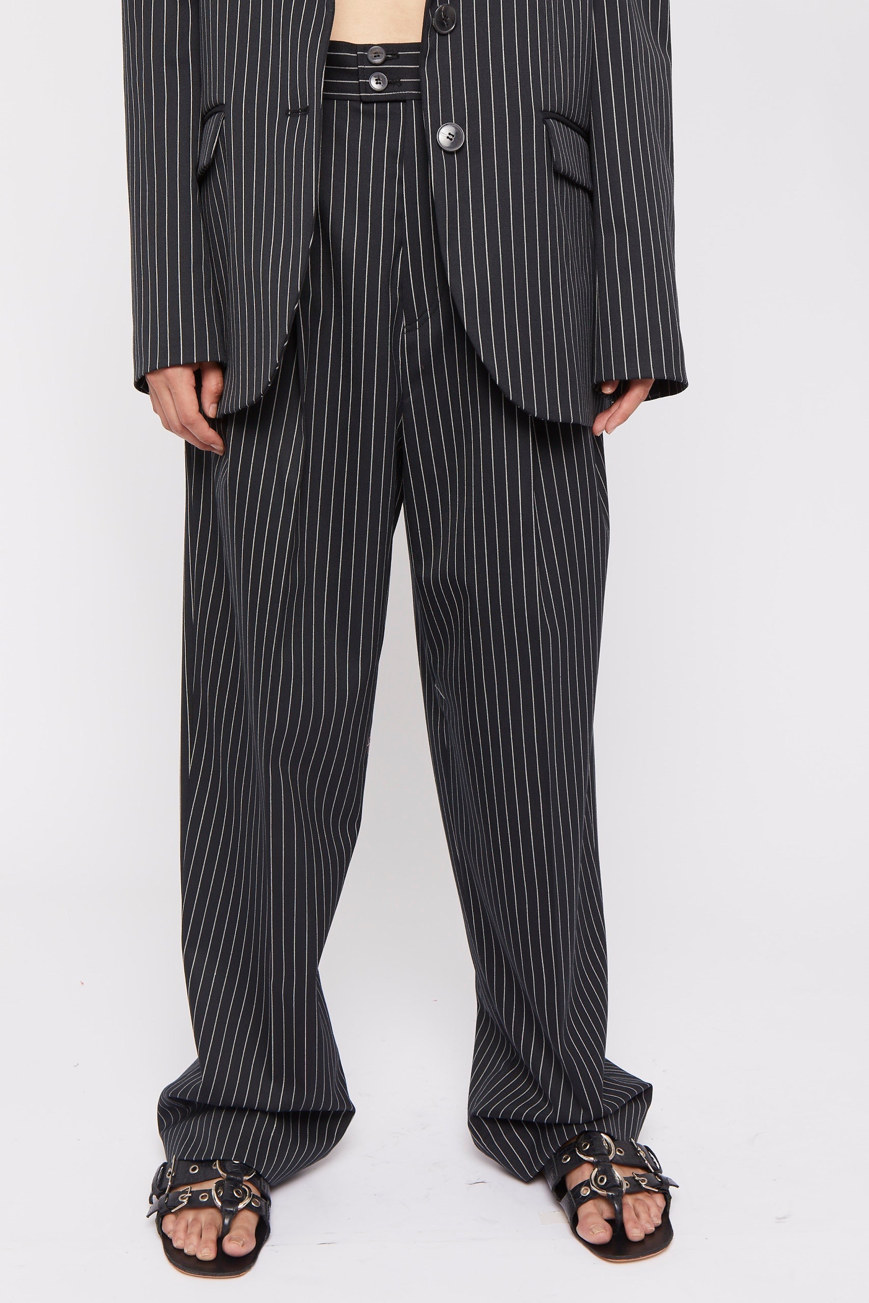 Pantalon Mondo en laine - Black & White