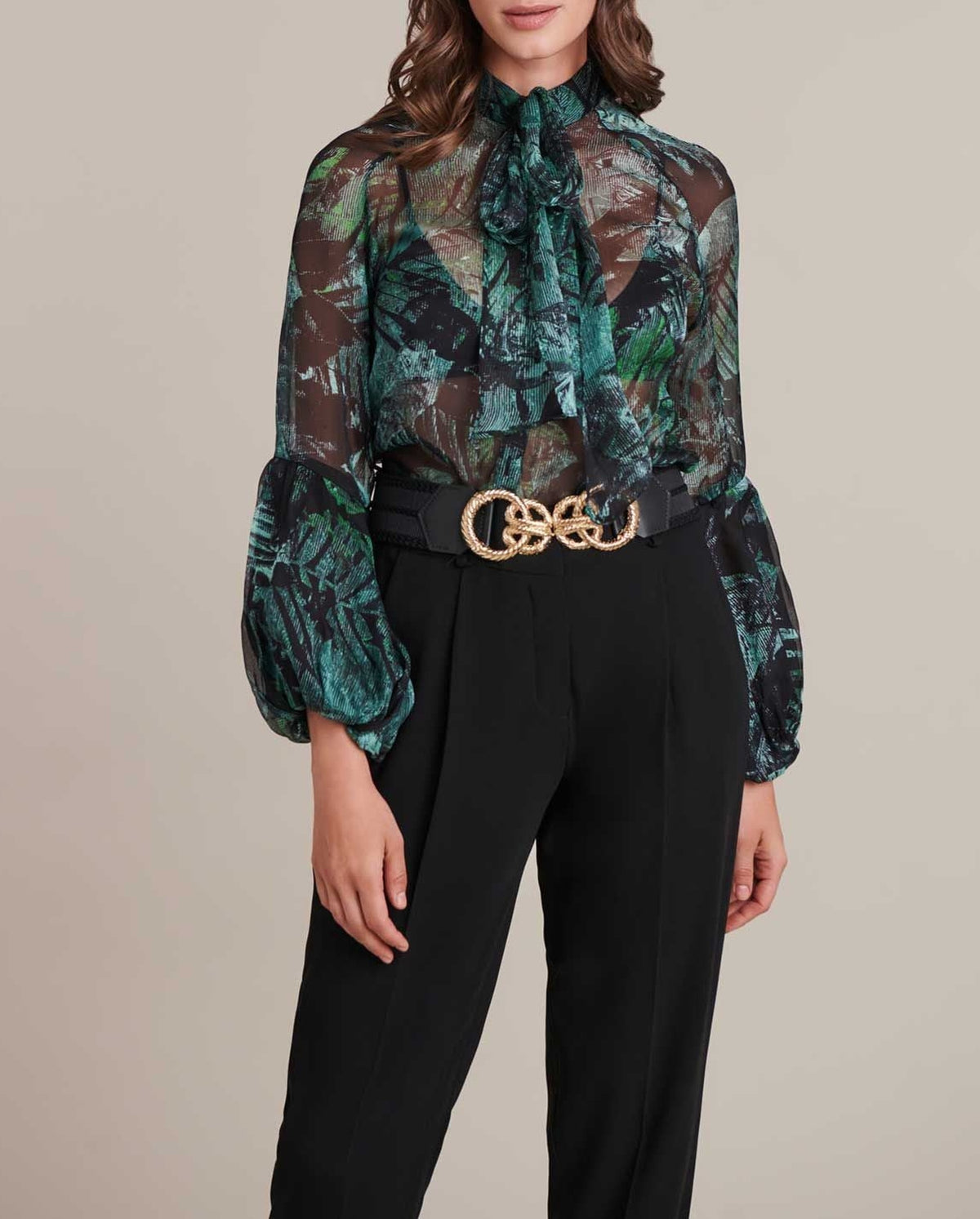 Blouse Monet en soie - Vert amande