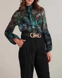 Blouse Monet en soie - Vert amande