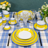 Assiette à gâteaux Monet en porcelaine - Jaune & Bleu