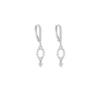"Monroe" small hoop earrings in 18K white gold set with diamonds - White gold