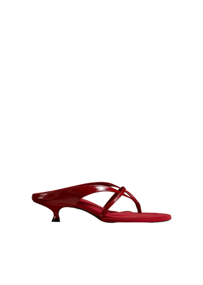 Monroe sandal in leather - Fire Red