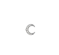 "Moonlight" single-loop earring in 18K black gold set with diamonds - Black gold