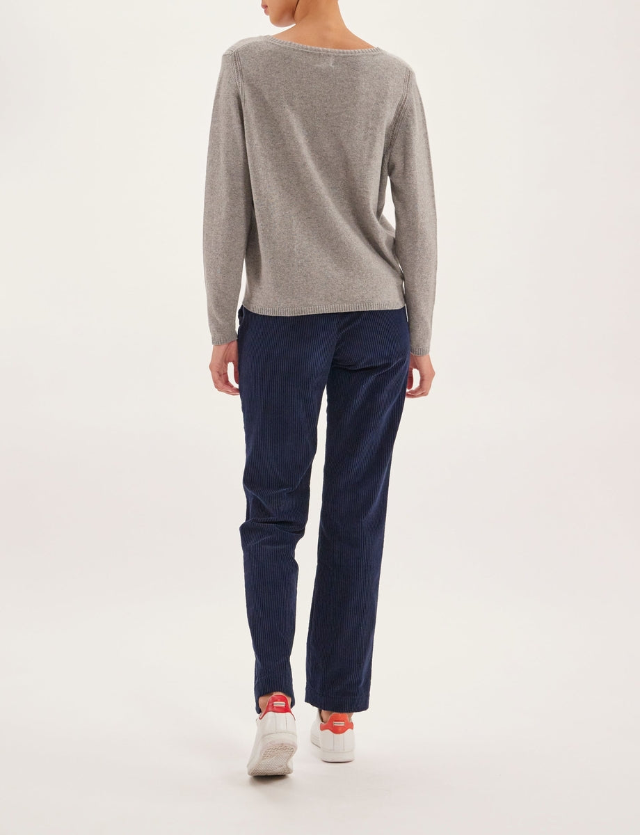 10qty RELIQUAT 75€ 21,4%  / Pull col V Morgane en laine et cachemire - Grey