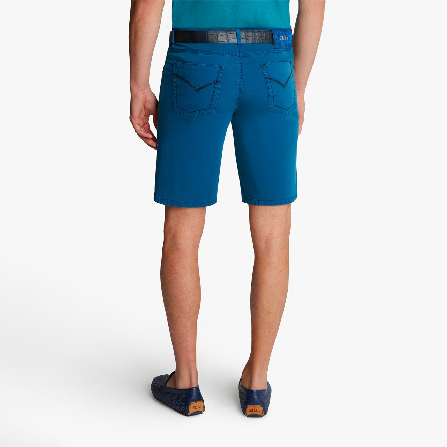 Topstitched shorts - Blue