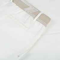 Pantalon à ceinture tricotée - Blanc & Beige