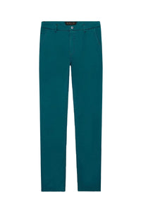 Pantalon chino ajusté à surpiqûres - Vert